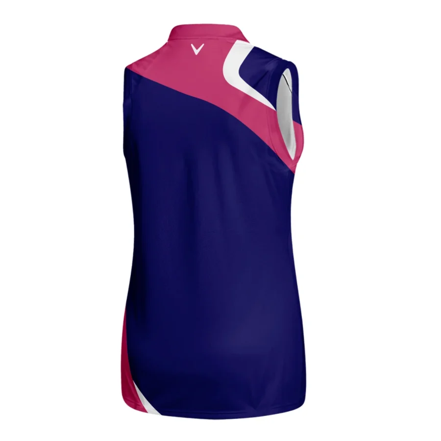 Callaway Blue Pink White 79th U.S. Women’s Open Lancaster Quater Zip Sleeveless Polo Shirt