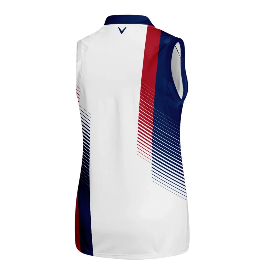 Callaway 79th U.S. Women’s Open Lancaster Blue Red Abstract Quater Zip Sleeveless Polo Shirt