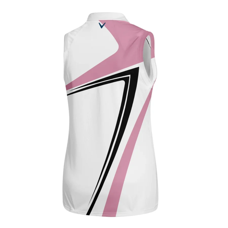 Pink Black Golf Pattern 79th U.S. Women’s Open Lancaster Callaway Quater Zip Sleeveless Polo Shirt