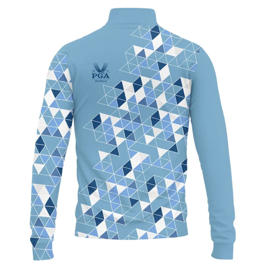 Golf Blue Geometric Mosaic Pattern 2024 PGA Championship Valhalla Ping Quarter-Zip Jacket Style Classic