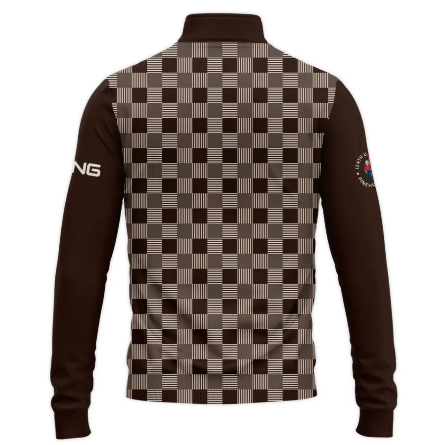 Golf Brown Square Pattern 124th U.S. Open Pinehurst Ping Quarter-Zip Jacket Style Classic