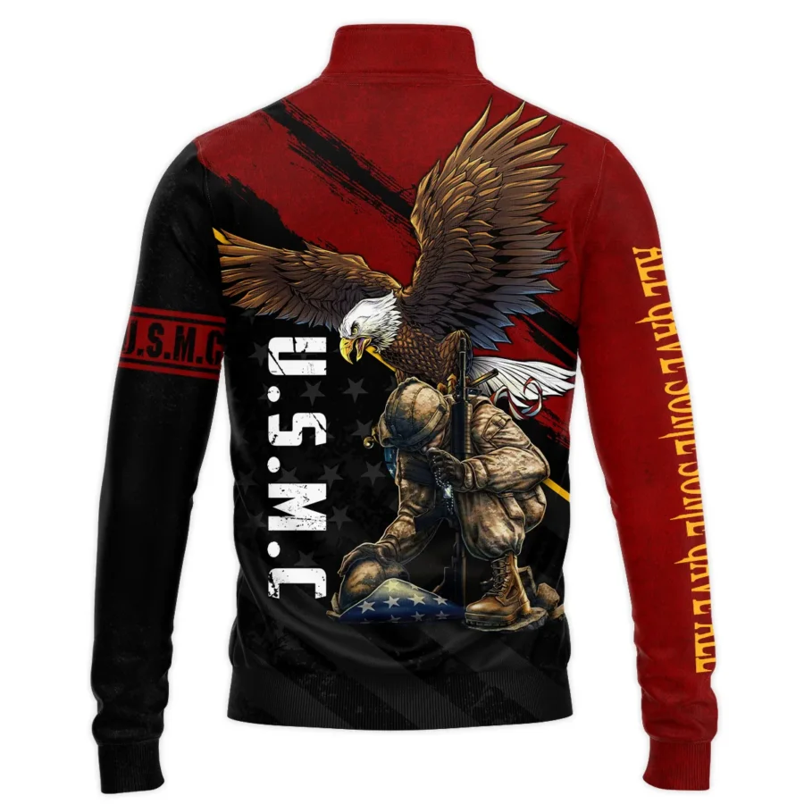 Veteran Eagle All Gave Some Some Gave All U.S. Marine Corps Veterans All Over Prints Quarter-Zip Jacket