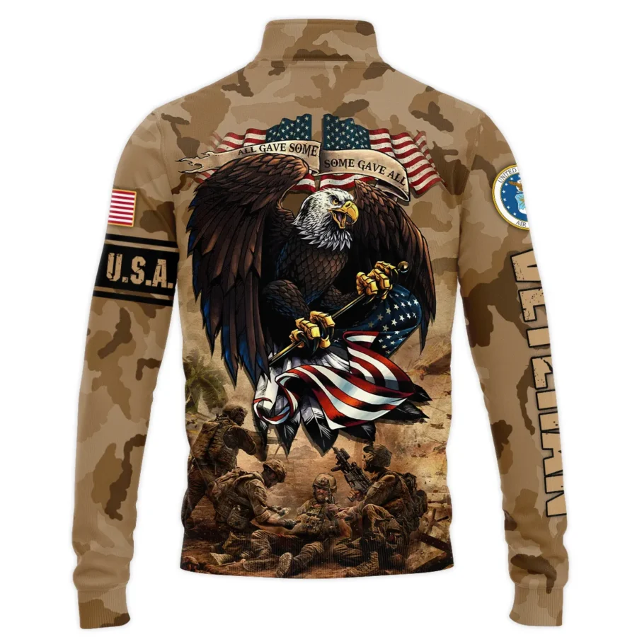 Veteran Camo Eagle All Gave Some Some Gave All U.S. Air Force Veterans All Over Prints Quarter-Zip Jacket