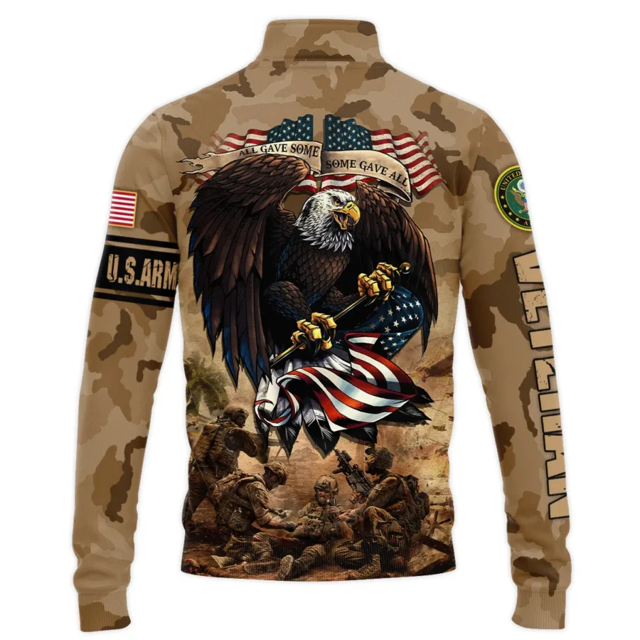 Veteran Camo Eagle All Gave Some Some Gave All U.S. Army Veterans All Over Prints Quarter-Zip Jacket