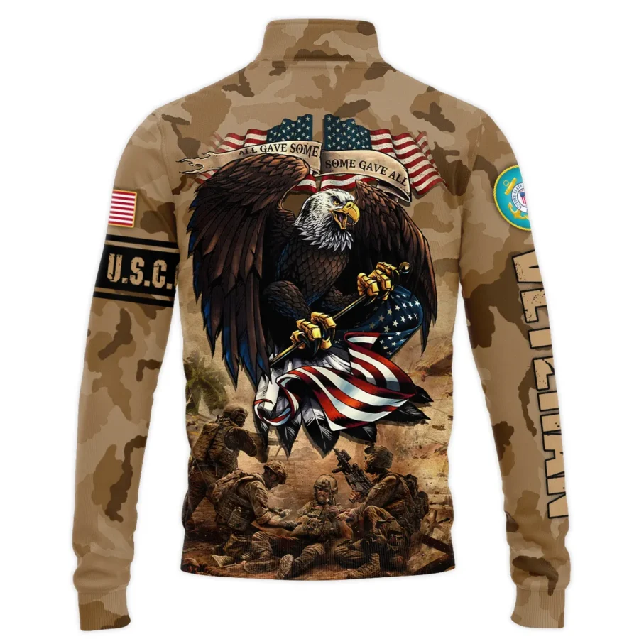 Veteran Camo Eagle All Gave Some Some Gave All U.S. Coast Guard Veterans All Over Prints Quarter-Zip Jacket