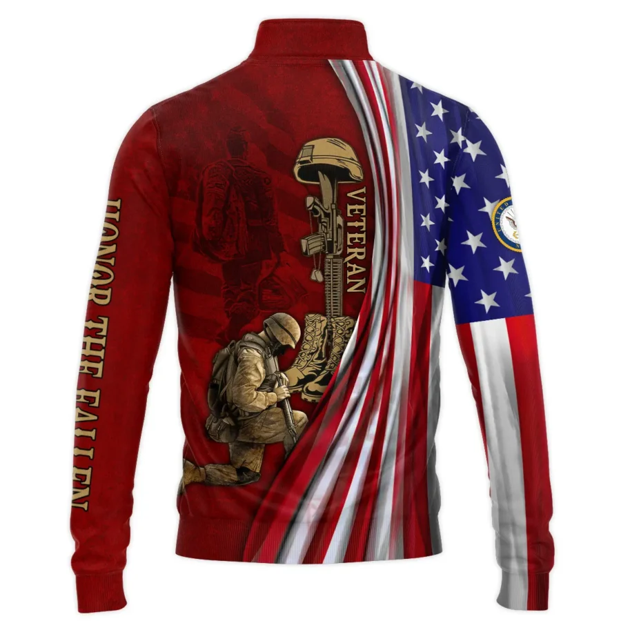 Veteran Us Flag Honor The Fallen U.S. Navy Veterans All Over Prints Quarter-Zip Jacket