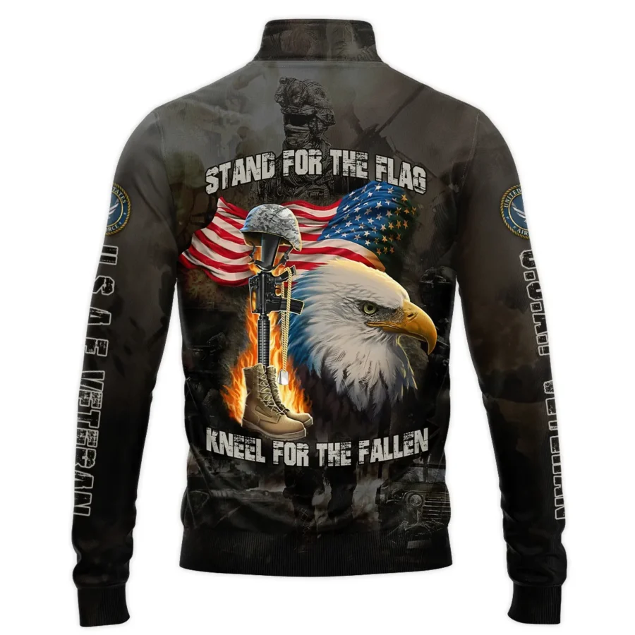 Veteran Stand For The Flag Kneel For The Fallen U.S. Air Force Veterans All Over Prints Quarter-Zip Jacket