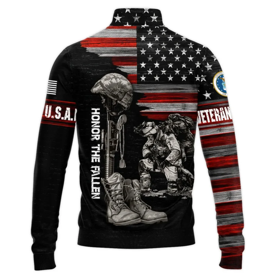 Veteran Honor The Fallen U.S. Air Force Veterans All Over Prints Quarter-Zip Jacket