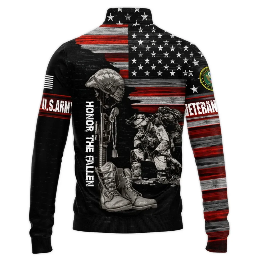 Veteran Honor The Fallen U.S. Army Veterans All Over Prints Quarter-Zip Jacket