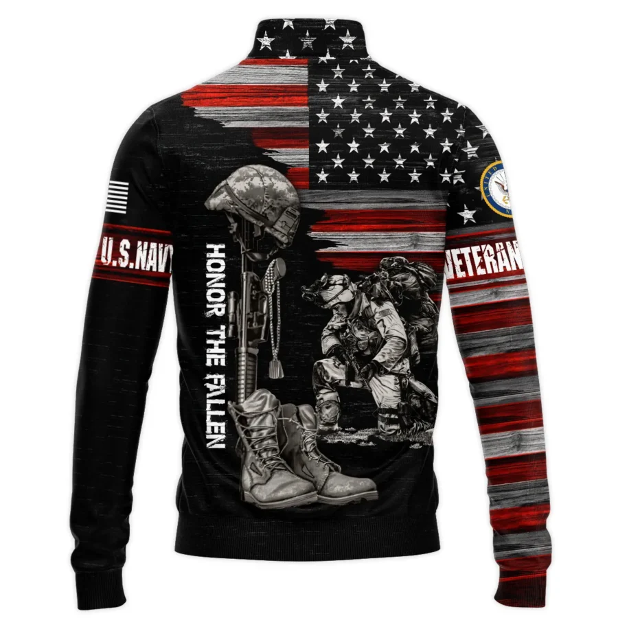 Veteran Honor The Fallen U.S. Navy Veterans All Over Prints Quarter-Zip Jacket