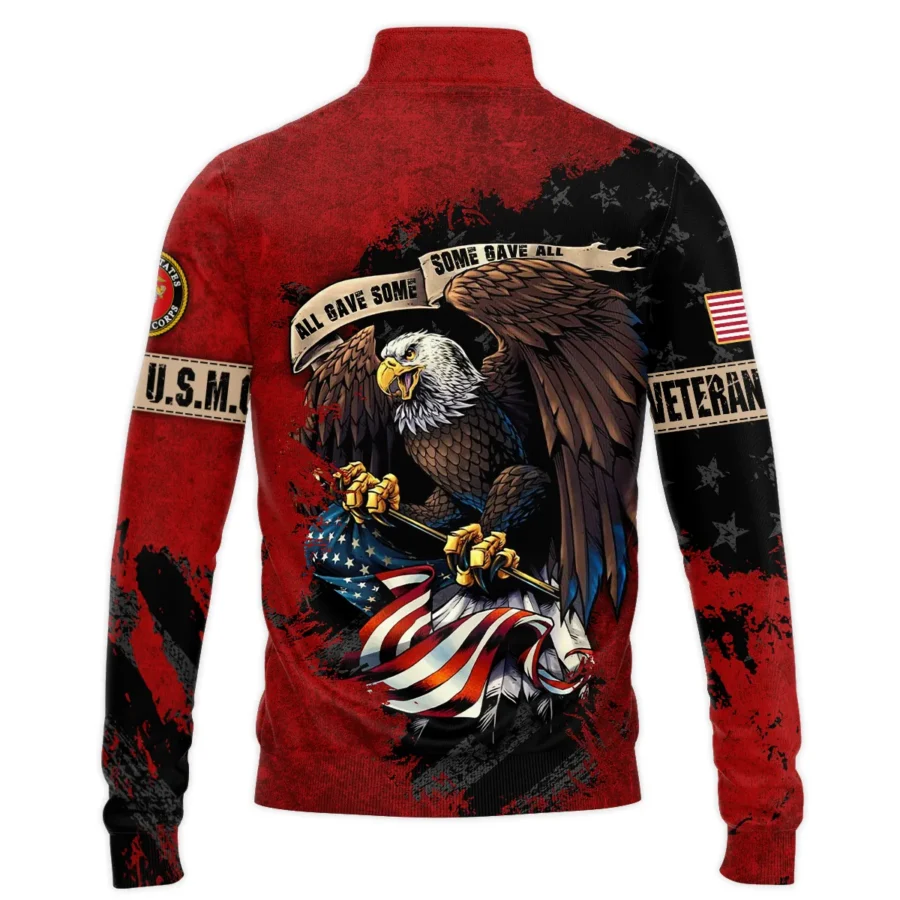 Veteran All Gave Some Some Gave All U.S. Marine Corps Veterans All Over Prints Quarter-Zip Jacket