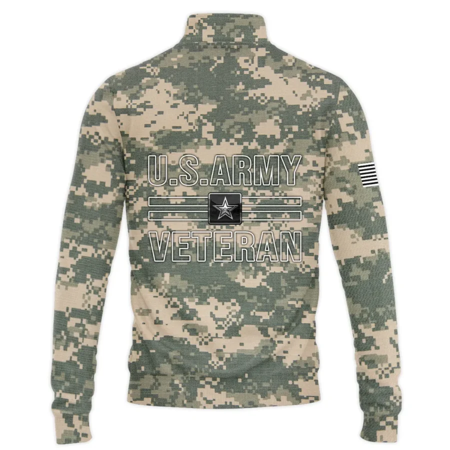 Veteran Proudly Served Duty Honor Country U.S. Army Veterans All Over Prints Quarter-Zip Jacket