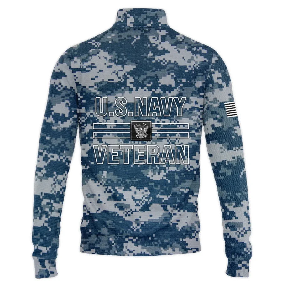 Veteran Proudly Served Duty Honor Country U.S. Navy Veterans All Over Prints Quarter-Zip Jacket