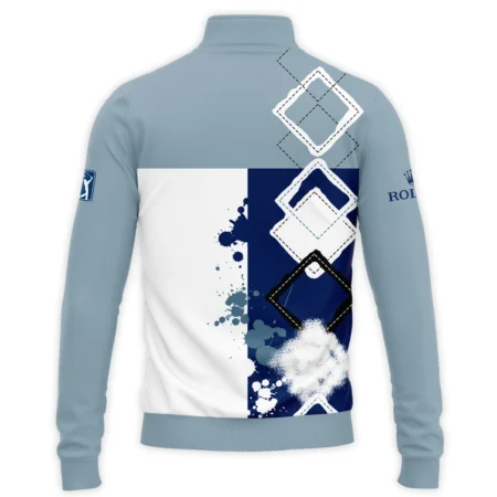 2024 PGA Championship Valhalla Rolex Blue White Brush Line Quarter-Zip Jacket Style Classic Quarter-Zip Jacket