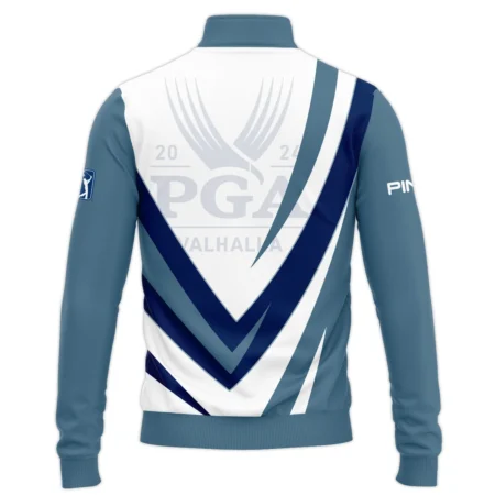 Ping 2024 PGA Championship Valhalla Dark Moderate Blue White Blue Quarter-Zip Jacket Style Classic Quarter-Zip Jacket