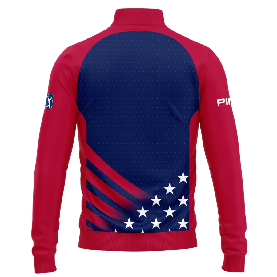 Ping 124th U.S. Open Pinehurst Star White Dark Blue Red Background Quarter-Zip Jacket Style Classic Quarter-Zip Jacket