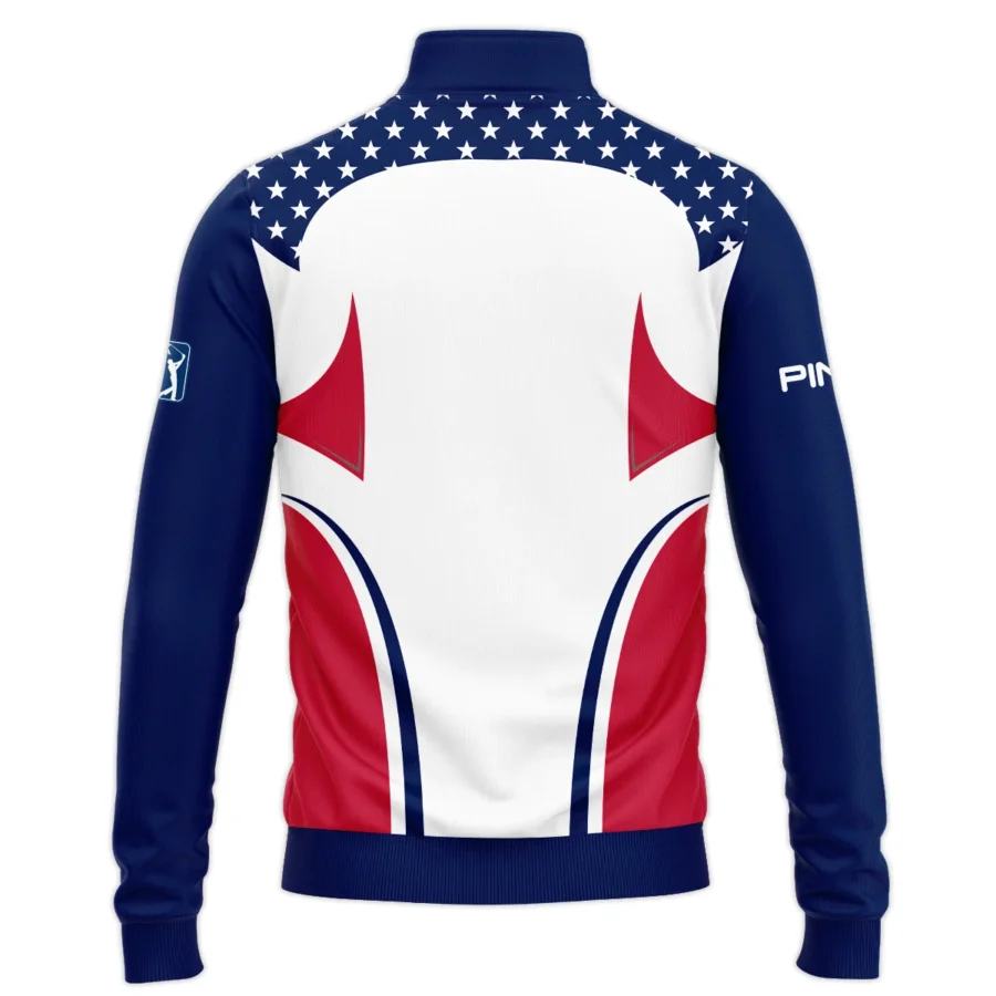 124th U.S. Open Pinehurst Ping Stars White Dark Blue Red Line Quarter-Zip Jacket Style Classic Quarter-Zip Jacket