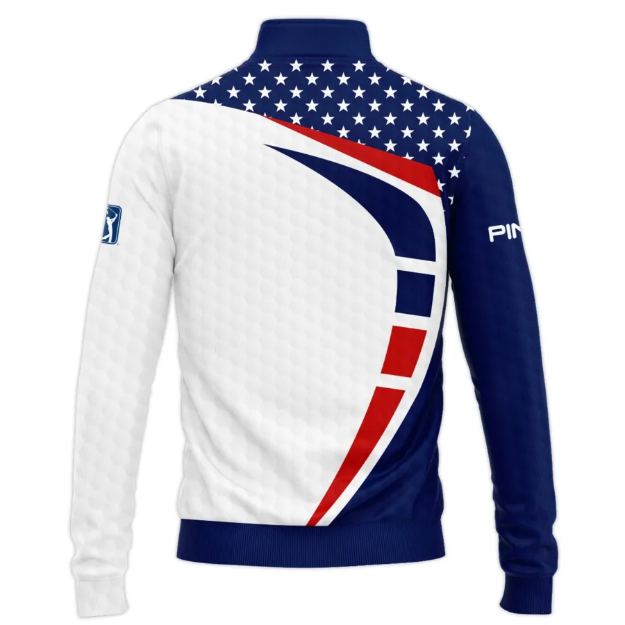 Blue Red Golf Pattern Star White 124th U.S. Open Pinehurst Ping Quarter-Zip Jacket Style Classic