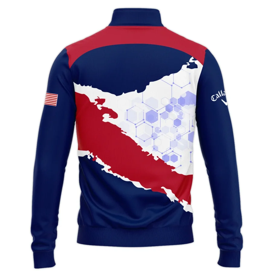 Callaway 124th U.S. Open Pinehurst Red Dark Blue White Abstract Background Quarter-Zip Jacket Style Classic