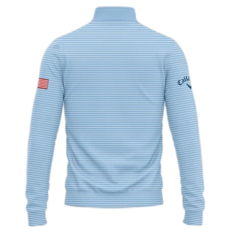 Blue White Line Pattern Callaway 124th U.S. Open Pinehurst Quarter-Zip Jacket Style Classic