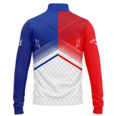 Callaway 124th U.S. Open Pinehurst Blue Red Line White Abstract Quarter-Zip Jacket Style Classic