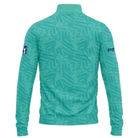 Moderate Cyan Abstract 124th U.S. Open Pinehurst Ping Quarter-Zip Jacket Style Classic