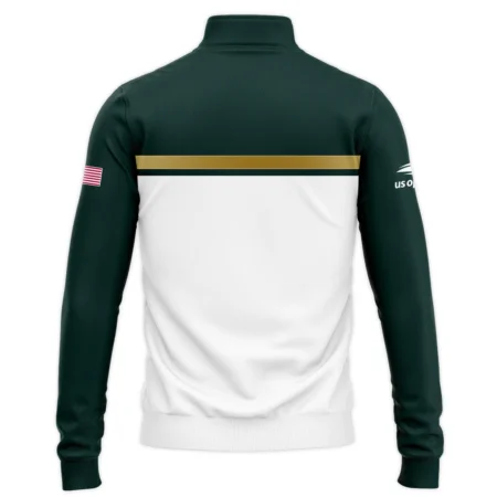 Lacoste US Open Tennis Champions Dark Green Yellow White Quarter-Zip Jacket Style Classic Quarter-Zip Jacket