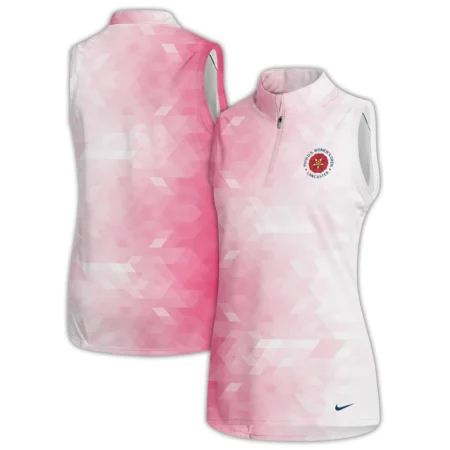 Nike 79th U.S. Women’s Open Lancaster Pink Abstract Background Zipper Sleeveless Polo Shirt