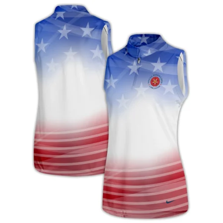 Star White Blue Red Background Nike 79th U.S. Women’s Open Lancaster Short Polo Shirt