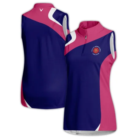 Callaway Blue Pink White 79th U.S. Women’s Open Lancaster Zipper Short Polo Shirt
