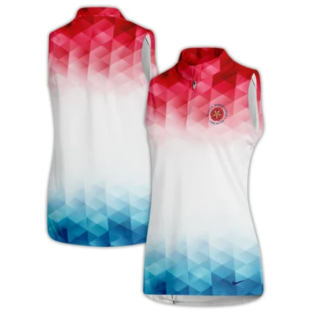 79th U.S. Women’s Open Lancaster Nike Blue Red Abstract Quater Zip Sleeveless Polo Shirt