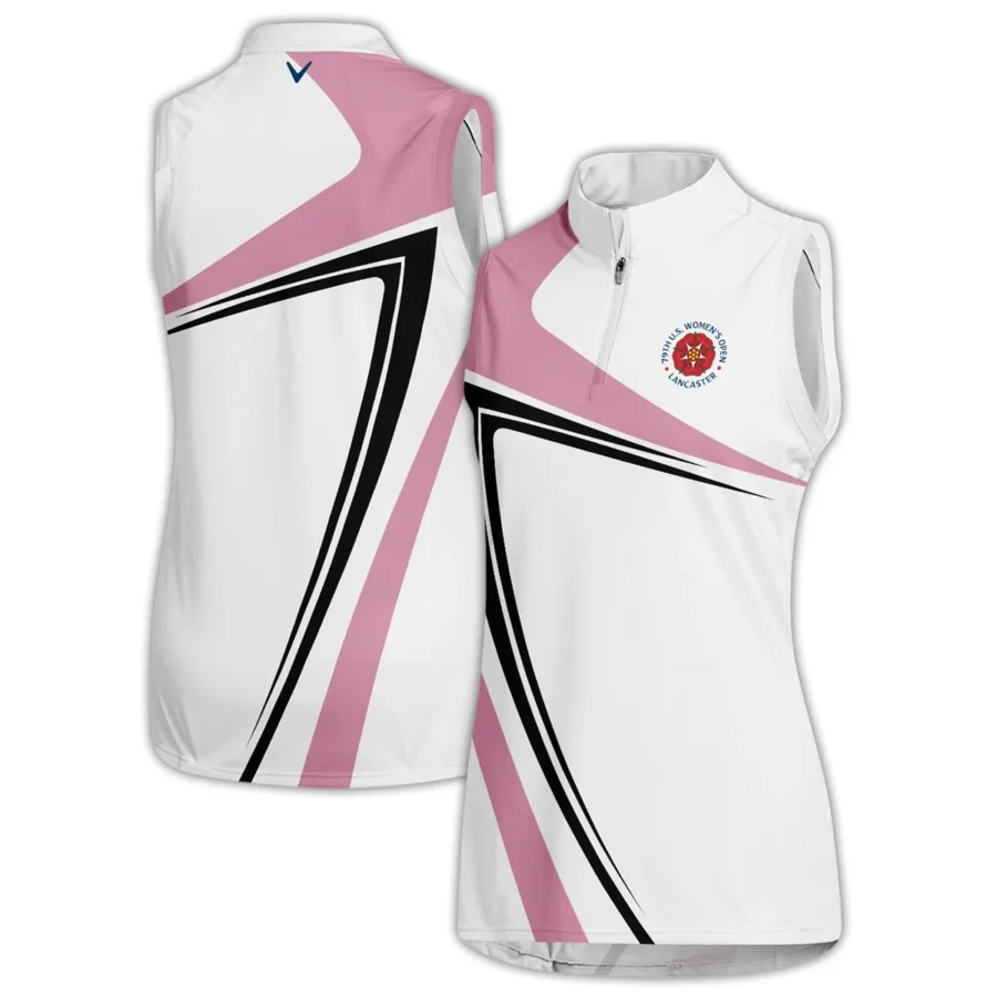 Pink Black Golf Pattern 79th U.S. Women’s Open Lancaster Callaway Quater Zip Sleeveless Polo Shirt