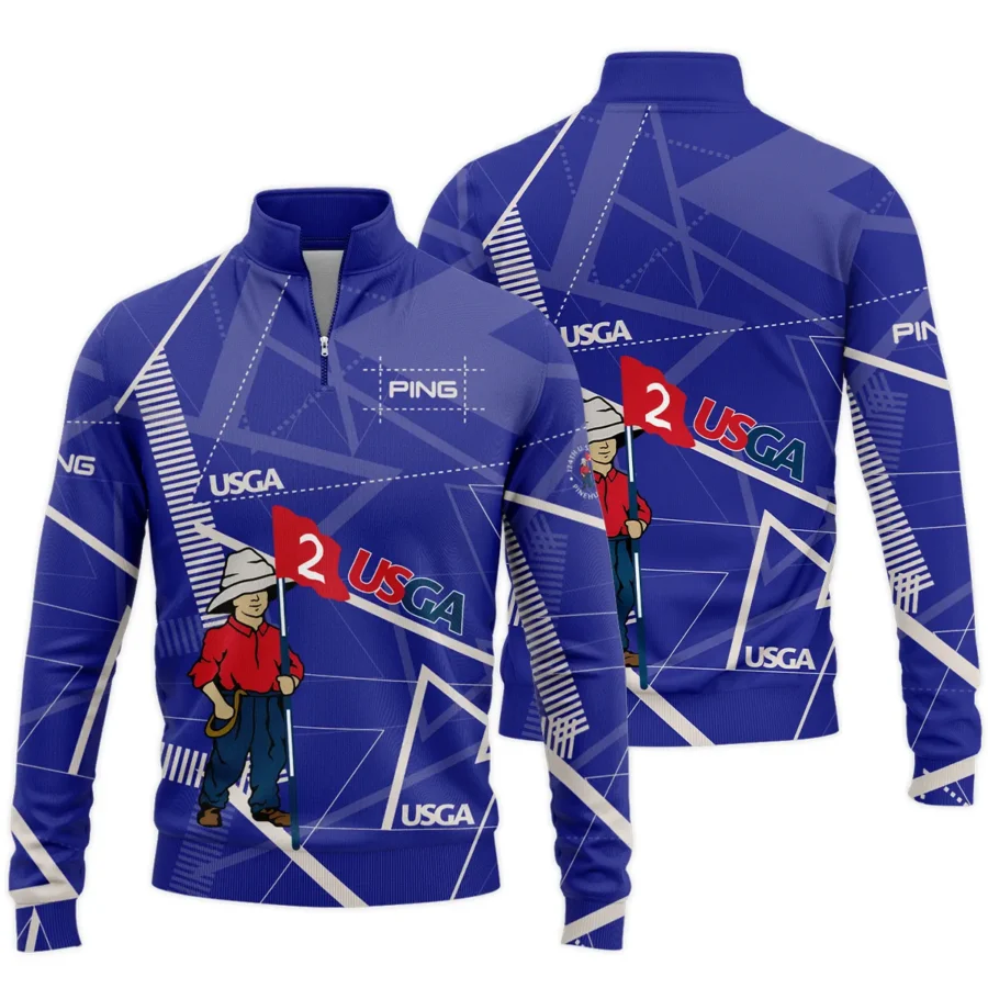 Golf Abstract Line Pattern 124th U.S. Open Pinehurst Ping Quarter-Zip Jacket Style Classic