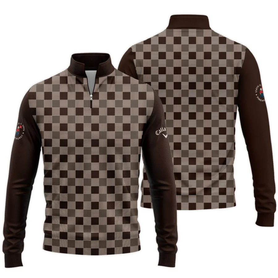 Golf Brown Square Pattern 124th U.S. Open Pinehurst Callaway Quarter-Zip Jacket Style Classic