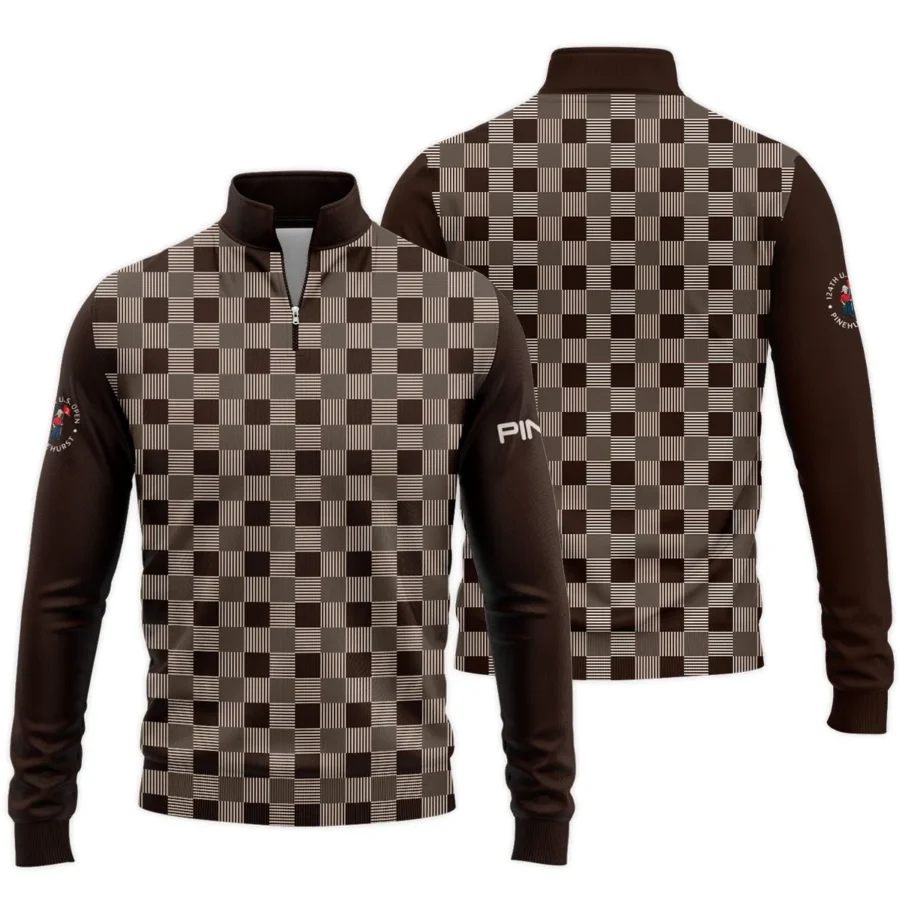 Golf Brown Square Pattern 124th U.S. Open Pinehurst Ping Quarter-Zip Jacket Style Classic