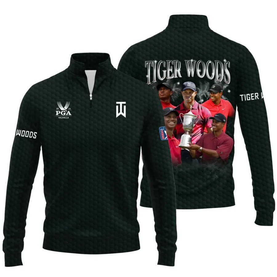 Golf Legend Tiger Woods 2024 PGA Championship Valhalla Quarter-Zip Jacket Style Classic