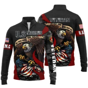 All Gave Some Some Gave All Veteran Eagle Flag U.S. Marine Corps Veterans All Over Prints Zipper Hoodie Shirt