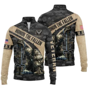 Veteran Camo Honor The Fallen U.S. Air Force Veterans All Over Prints Zipper Hoodie Shirt