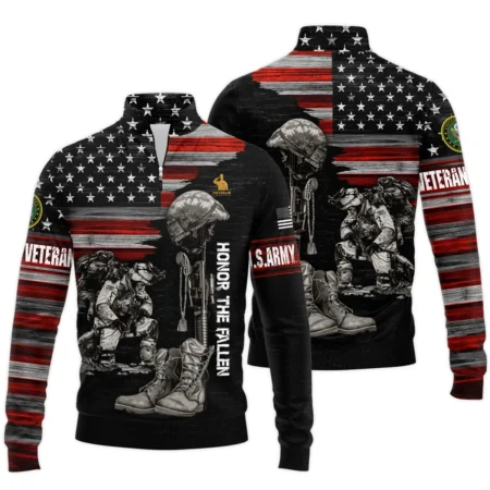 Veteran Honor The Fallen U.S. Army Veterans All Over Prints Quarter-Zip Jacket