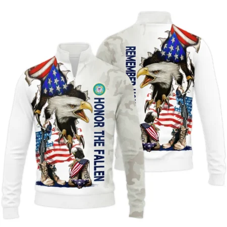 Veteran Remember Honor Respect U.S. Coast Guard Veterans All Over Prints Quarter-Zip Jacket