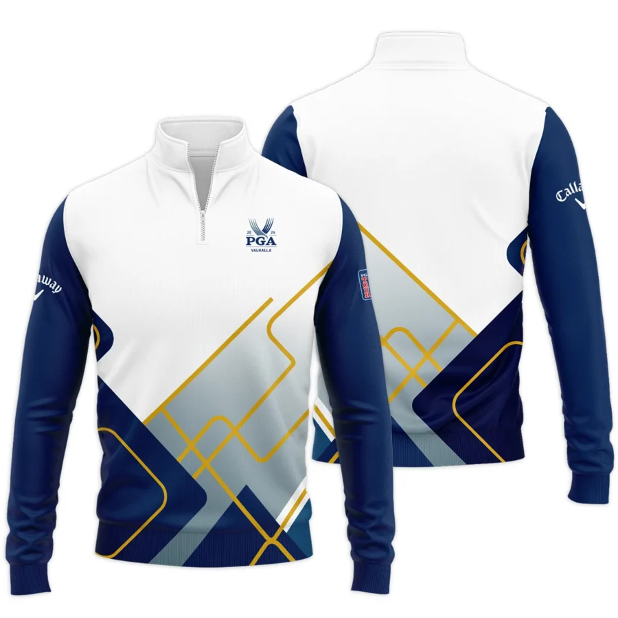 2024 PGA Championship Valhalla Blue White Yellow Line Callaway Quarter-Zip Jacket Style Classic