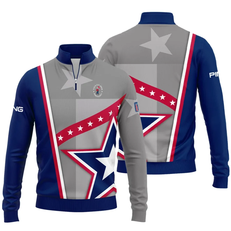 124th U.S. Open Pinehurst Ping White Star Red Line Blue  Quarter-Zip Jacket Style Classic Quarter-Zip Jacket