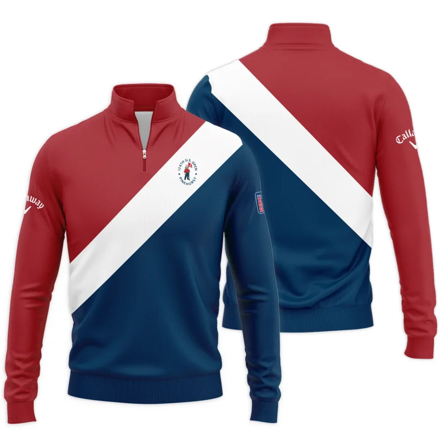 124th U.S. Open Pinehurst Callaway Blue Red White Background Quarter-Zip Jacket Style Classic