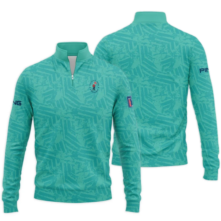 Moderate Cyan Abstract 124th U.S. Open Pinehurst Ping Quarter-Zip Jacket Style Classic