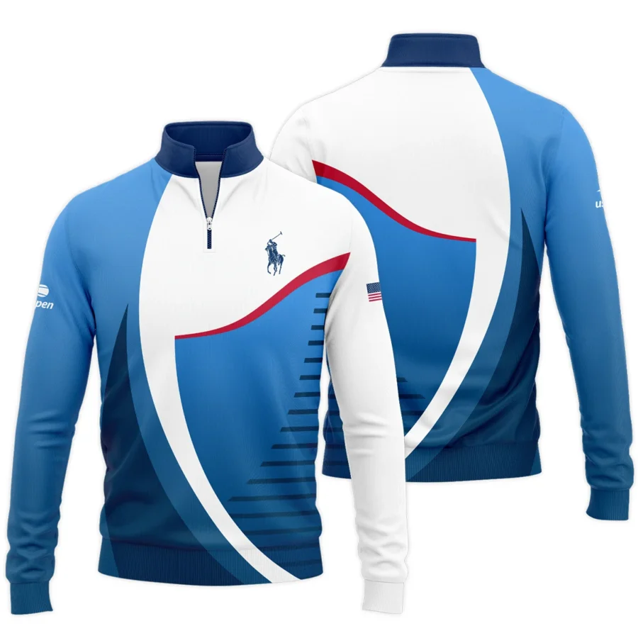 US Open Tennis Champions Ralph Lauren Dark Blue Red White Quarter-Zip Jacket Style Classic Quarter-Zip Jacket