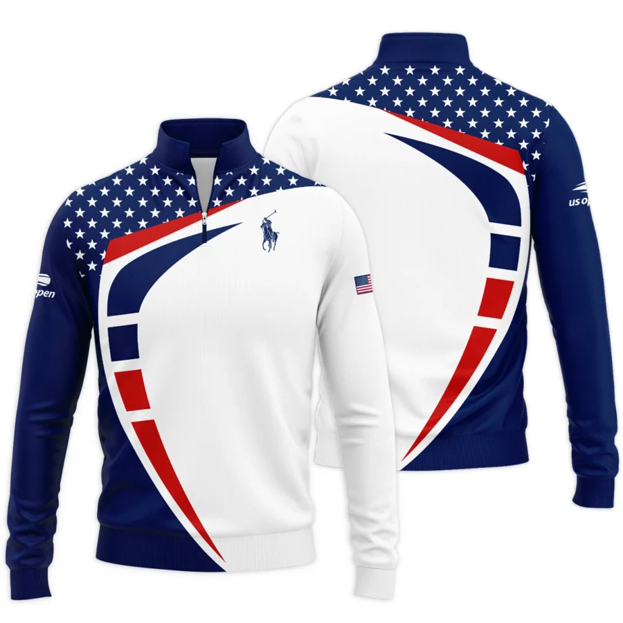 US Open Tennis Champions Blue Red Star White Ralph Lauren Performance Quarter-Zip Jacket