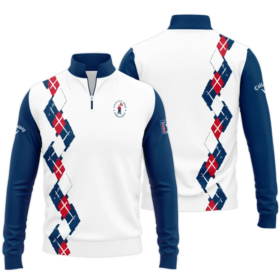 Golf Sport Pattern Blue Mix Color 124th U.S. Open Pinehurst Callaway Quarter-Zip Jacket Style Classic