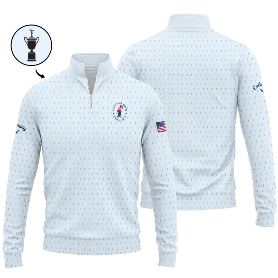 Golf Pattern Light Blue Cup 124th U.S. Open Pinehurst Callaway Quarter-Zip Jacket Style Classic