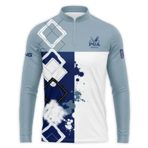 2024 PGA Championship Valhalla Ping Blue White Brush Line Polo Shirt Mandarin Collar Polo Shirt