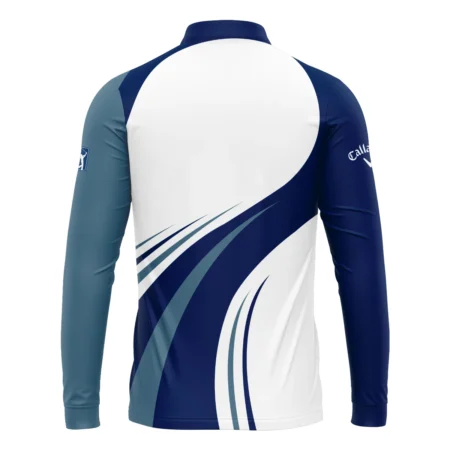 2024 PGA Championship Valhalla Golf Blue Wave Pattern Callaway Mandarin collar Quater-Zip Long Sleeve